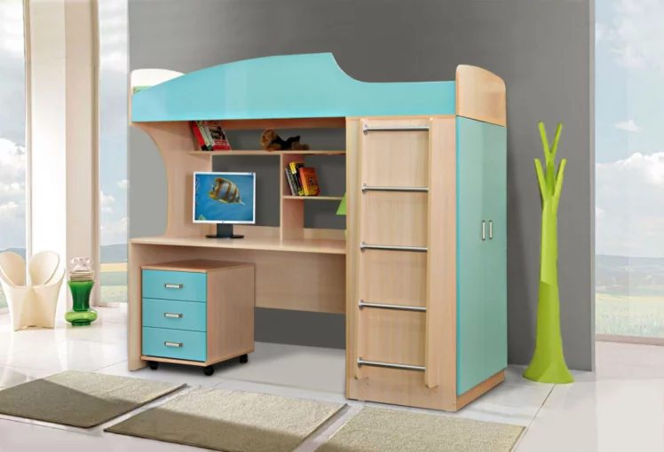 Уголок школьника №1 Дуб молочный/Морская волна_0