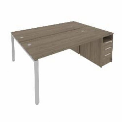 Рабочая станция с опорной тумбой Метал Сйстем Б.РС-СТП-2.4 Вяз/Серый / Metal System_0