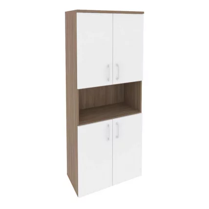 Шкаф высокий широкий (4 низких фасада ЛДСП) ОНИКС О.СТ-1.5 Дуб Аризона/Белый / ONIX O.ST-1.5_0