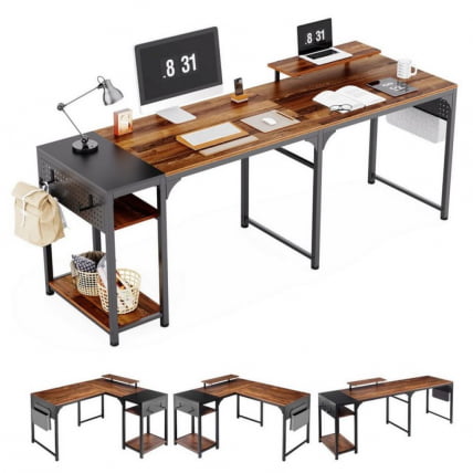 Стол письменный (для компьютера) угловой ЕУРЕКА ЗКС-Л150Б-РВБ с шириной 150 см Реcлаимед Воод / EUREKA ZX-L150B-RWB Reclaimed Wood_5