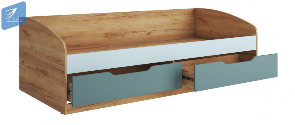Кровать-тахта РИCХ КР-002 Мята/Сумеречный голубой/дуб крафт золотой / RICH_2