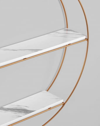 Полка Луна золотая Белый мрамор / Luna_4