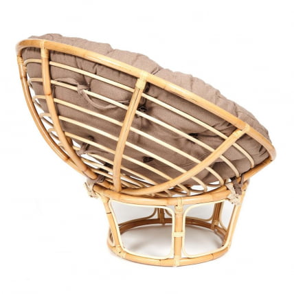 Кресло ПАПАСАН ЕCО/ПАПАСАН ЭКО П115-1/СП СТД /c подушкой, ремешками/ Натурал (натуральный), экошерсть Коричневый, 1811-5 / PAPASAN ECO/ПАПАСАН P115-1/SP STD /c Natural_1