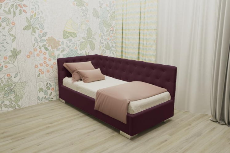 ДЕТСКАЯ МЯГКАЯ ИНТЕРЬЕРНАЯ КРОВАТЬ ВЕРСАЛЬ С ОРТОПЕДИЧЕСКИМ ОСНОВАНИЕМ (БЕРХОУСЕ) Цвет фасада: Красный; Материал фасада: Металл/Велюр; Спальное место: 900х1900 / (BERHOUSE)_0