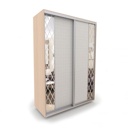 Шкаф-купе 2-х дверный Акцент-Вера КР 1600х600 Дуб молочный_0