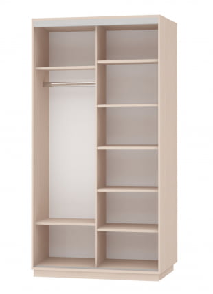 Шкаф-купе двухдверный Экспресс Дуо Комби 1200х2200х Белый снег / 1200х2200h_1