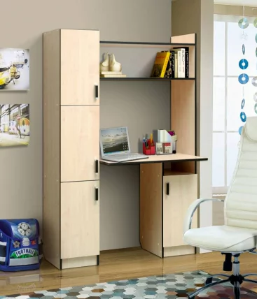 Стол компьютерный №13 Ясень Шимо светлый/Венге_0