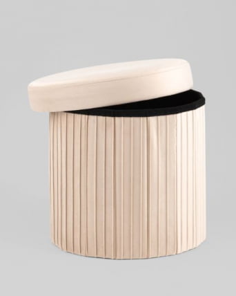 Пуф складной с ящиком Сторе Роунд бежевый / Store Round_0