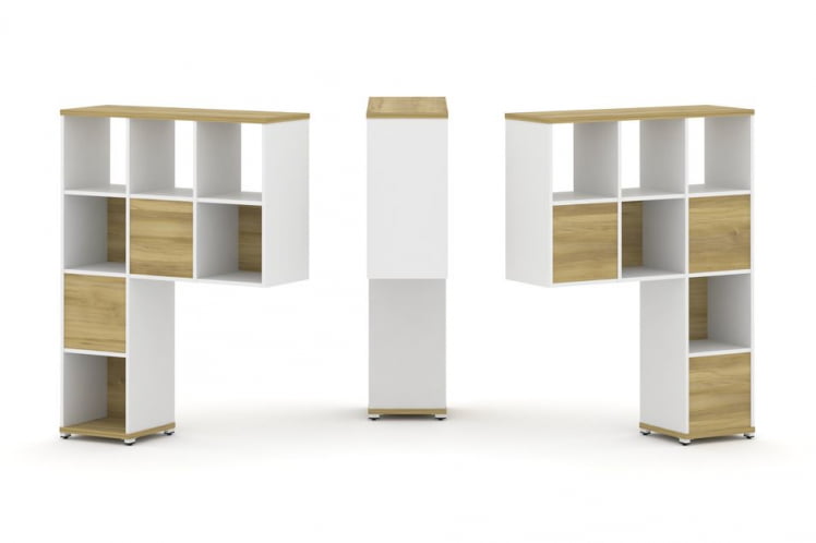 Надставка на стол высокая двухсторонняя + задняя стенка (5 шт.) CОНCЕПТ CН.ДНВ-003 Дуб Винченцо Белый бриллиант Белый металл / CONCEPT CN.DNV-003_0