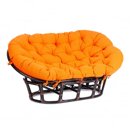 Диван МАМАСАН/МАМАСАН 23/02 В /с подушкой/ подушка 182х119 см, 169х102х80 см, Антикуе бровн (античный черно-коричневый), ткань, оранжевый, С 23 / MAMASAN/МАМАСАН W Antique brown_0