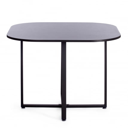 Комплект (стол, 4 стула) КУАДРОН (мод. ПТ14) Стол: МДФ/металл, стул: металл/велюр, 100х100х73 см, 69х56х71 см, Блуе (синий) ХЛР62/черный / QUADRON (mod. PT14) Blue HLR62/черный_9