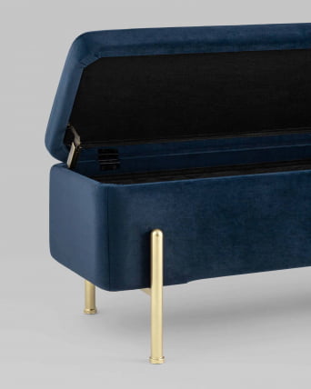 Банкетка с ящиком Болейн голд велюр Синий / gold_4