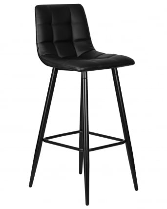 Стул барный ДОБРИН НИCОЛЕ (черные матовые ножки, черная экокожа (П-01)) / DOBRIN NICOLE (P-01))_1