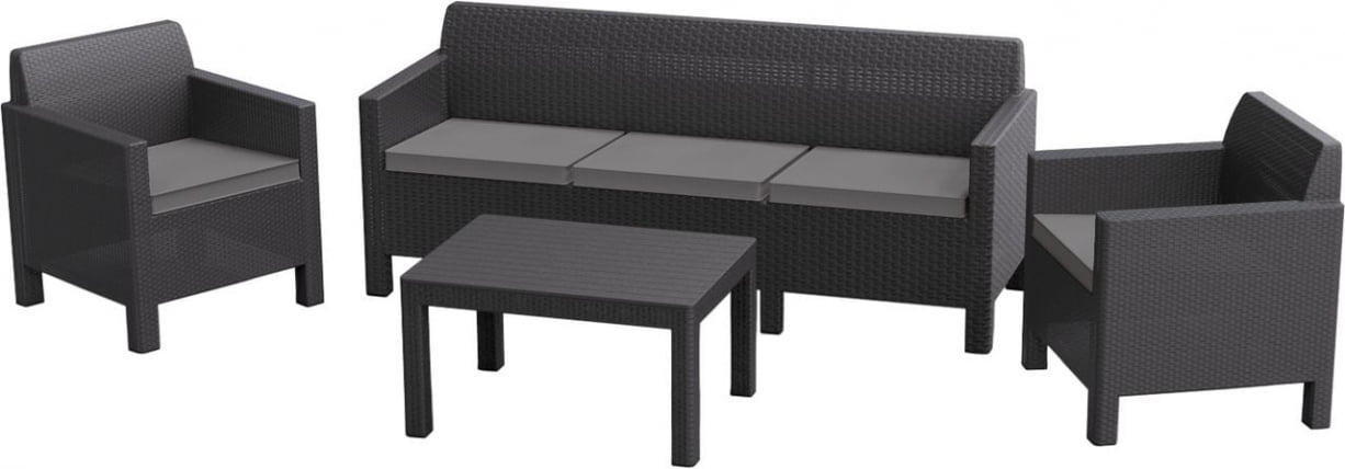 Зона отдыха Орландо сет витх 3 сеат софа Черный / Orlando set with seat sofa_0