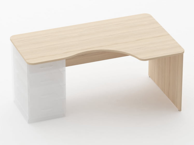 Стол угловой под встроенную тумбу Глассй 1.141.16Пр Бук светлый / Glassy_0