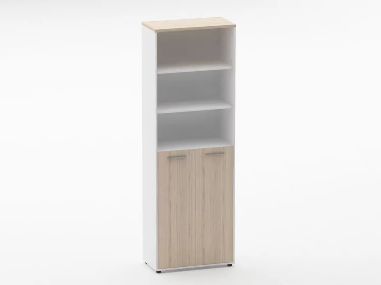 Шкаф 5 широкий верх открытый, низ закрытый Дека 10.23.131 Туя/Белый / Deka_0