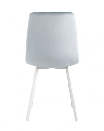 Комплект из четырех стульев Чиллй велюр серо-голубой ножки белые 4 шт. / Chilly_4