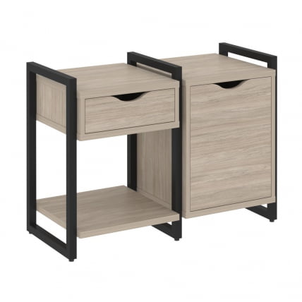 Тумба на регулируемых опорах наборная. Вариант №3 ЛОФТ ВР.Л-ТН-3.О Металл черный Дуб Аттик / LOFT VR.L-TN-3.O_0