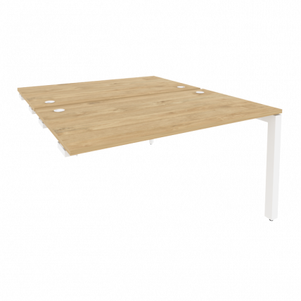 Стол-приставка двойной на П-образном м/к к опорным элем. ОНИКС О.МП-Д.СПР-3.8 Тиквуд Светлый/Белый / ONIX O.MP-D.SPR-3.8_0