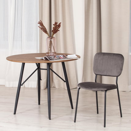 Стул CАРОЛ (мод. УC06) металл, вельвет, 45 х 56 х 82 см, Лигхт грей (светло-серый) ХЛР24 / черный / CAROL (mod. UC06) Light grey HLR24_7