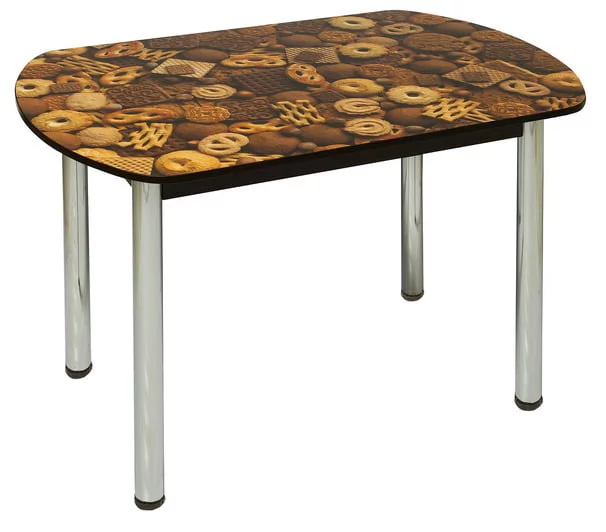 Стол обеденный Раздвижной ЕВРО фп Печеньки ЛДСП венге_1