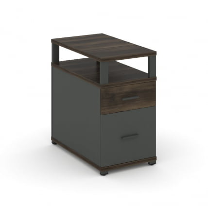 Тумба опорная/приставная с ящиком, распашным фасадом и надставкой CОНCЕПТ CН.ТГП-002 Б/В Дуб Мали Антрацит / CONCEPT CN.TGP-002 B/W_0