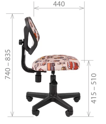 Детское кресло CХАИРМАН ТИН (КИДС) 106 черный пластик Принцессы / CHAIRMAN (KIDS)_4