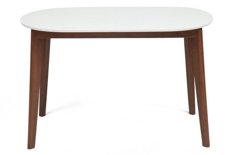 Стол обеденный раскладной БОСCО (Боско) основание бук, столешница мдф, 120+30*80см, Белый + Коричневый / BOSCO_1