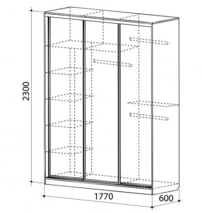 Шкаф-купе Бассо 1-600 бабочки Дуб млечный_3