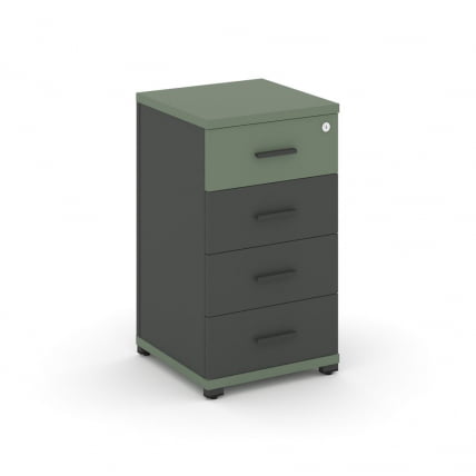 Тумба опорная/приставная с 4 ящиками CОНCЕПТ CН.ТУО-002 Б/В Кобо Антрацит / CONCEPT CN.TUO-002 B/W_0