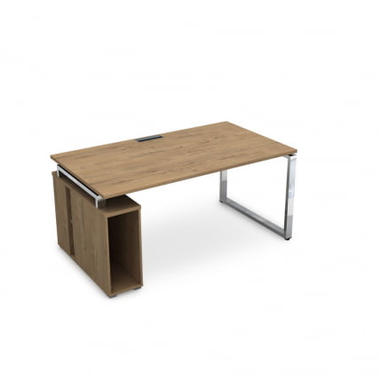 Стол с тумбой под системный блок ГЛОСС ЛИНЕ НССБ-О.994 Теаквоод / GLOSS LINE Teakwood_0