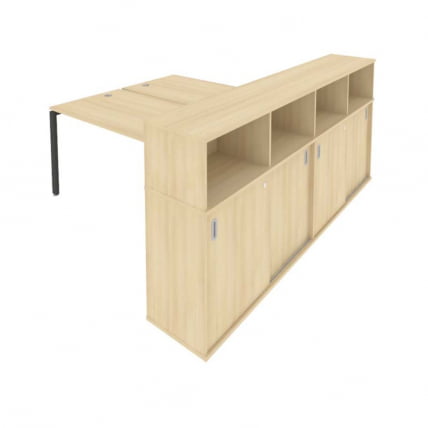 Рабочая станция с опорным шкафом-купе Метал Сйстем Б.РС-СШК-4.4 Акация/Антрацит / Metal System_0