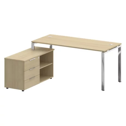 Стол рабочий руководителя с опорной тумбой левый МЕТАЛ СЙСТЕМ ДИРЕCТ БГ.СРТ-4.7 Л Акация Лорка / METAL SYSTEM DIRECT_0