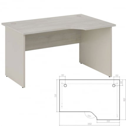 Стол эргономичный правый Нев Лине НЛН36315421 Дуб шамони светлый / New Line NLN36315421_1