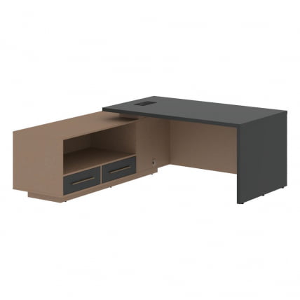 Стол руководителя левый ВЕЛИОН ВCТ 1919 Л Яшма черный Кобра / VELION VCT L_0