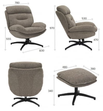 Кресло-реклайнер Еверпроф Киви Ткань Светло-коричневый / Everprof Kiwi_4