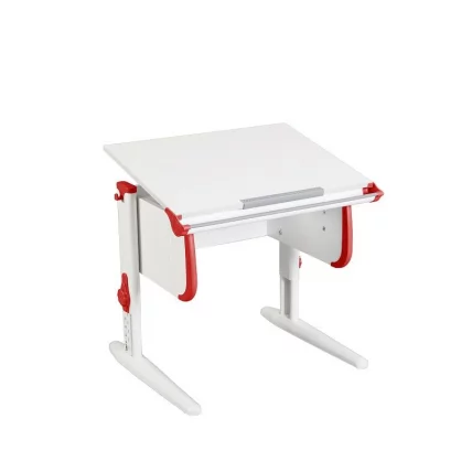 Стол универсальный трансформируемый Парта 1/75 + Стул Белый Красный / Parta Stul_1
