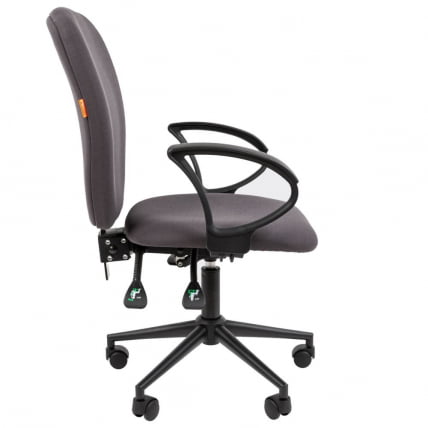 Офисное кресло CХАИРМАН 9801 Черный пластик (Блаcк) Серый / CHAIRMAN (Black)_3