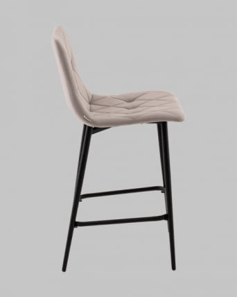 Стул полубарный Одди Диамонд велюр светло-серый / Diamond_4