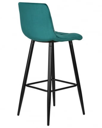 Стул барный ДОБРИН НИCОЛЕ (черные матовые ножки, морской волны велюр (108-119)) 2 шт / DOBRIN NICOLE_4