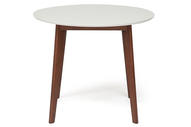Стол обеденный БОСCО (Боско) основание бук, столешница мдф, Д900, Белый + Коричневый / BOSCO D900,_1