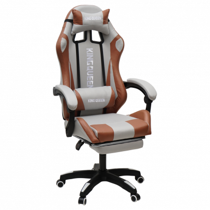 Кресло 907 КИНГКУЕЕН, замша, цвет светло-серый с массажем, арт 907-ЛГрей / KINGQUEEN, 907-LGrey_0