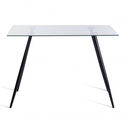 Стол СОПХИА (мод. 5003) металл/стекло (8мм), 110 х 80 х 75 см, черный / прозрачный / SOPHIA (mod._2
