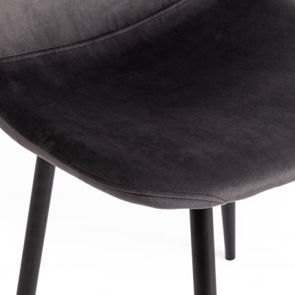 Стул БРЕЕЗЕ (мод. 4724) металл/вельвет, 44х48х87см, серый/черные ножки / BREEZE (mod._6