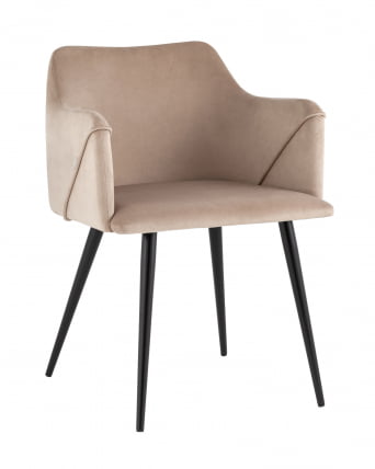 Стул с подлокотниками Джоэл велюр Бежевый_0