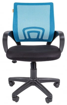 Кресло оператора CХАИРМАН 696 Черный пластик (блаcк) Голубой / CHAIRMAN (black)_2