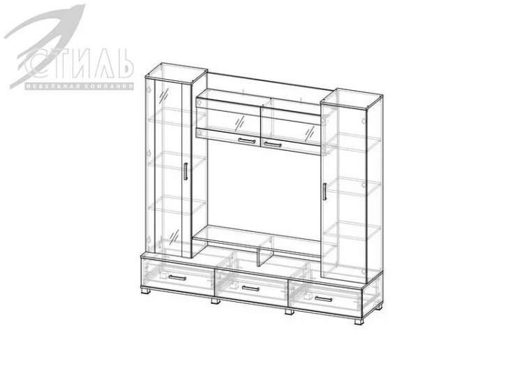 Гостиная Соло 8 Венге/Дуб молочный_3