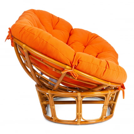 Диван МАМАСАН/МАМАСАН 23/02 В /с подушкой/ подушка 182х119 см, 169х102х80 см, Пекан (орех), ткань, оранжевый, С 23 / MAMASAN/МАМАСАН W Pecan_1