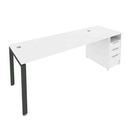 Рабочая станция с опорной тумбой Метал Сйстем Б.РС-СТП -1.5 Белый/Антрацит / Metal System_0