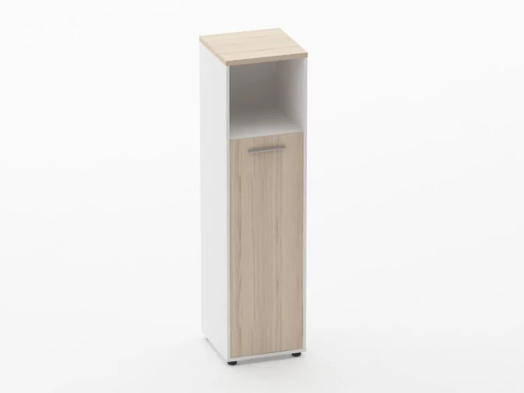 Шкаф 3 узкий закрытый с нишей Дека 10.16.13Л Туя/Белый / Deka_0